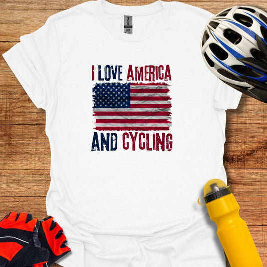 I Love America and Cycling T-Shirt