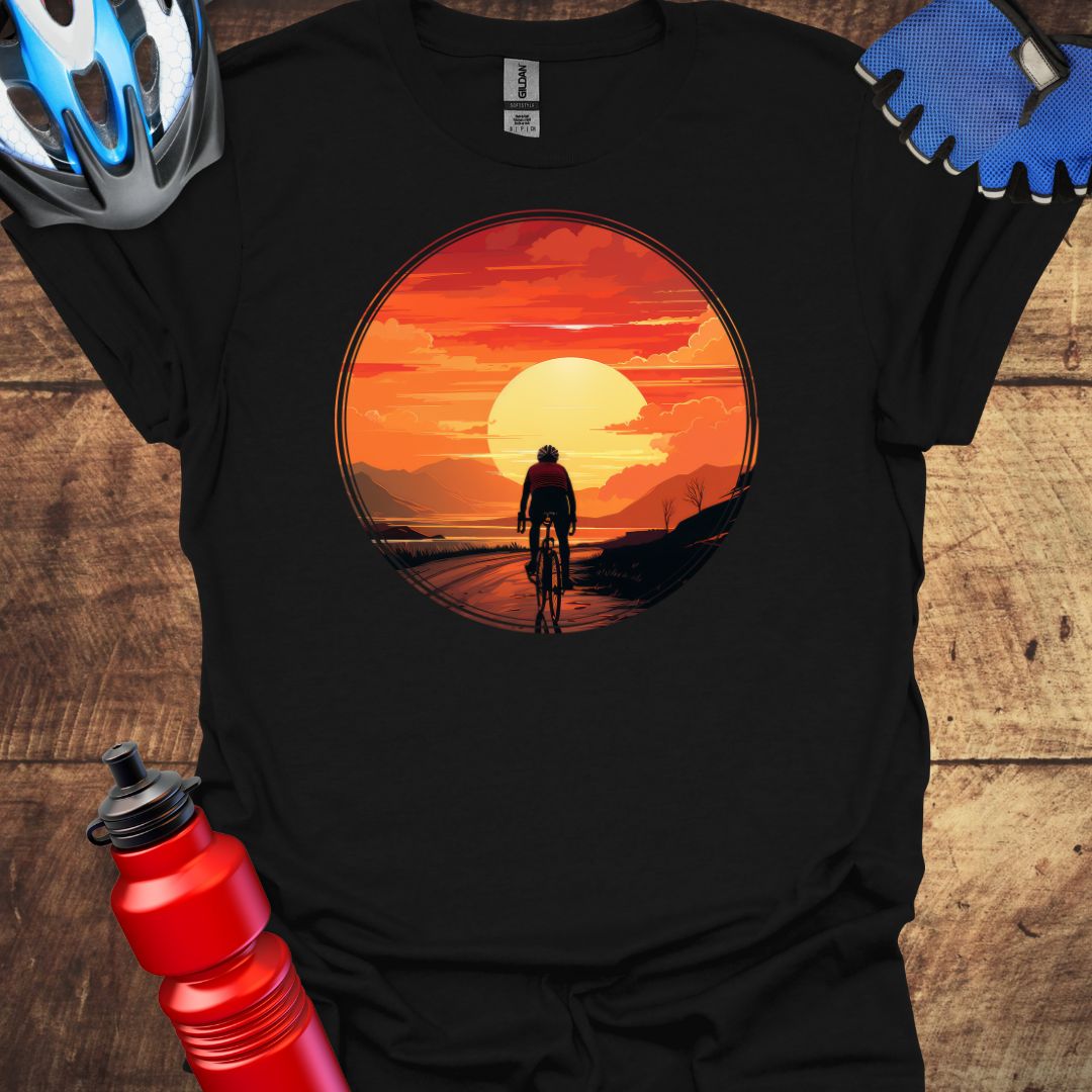 Riding Into The Sunset - Cycling Art T-Shirt