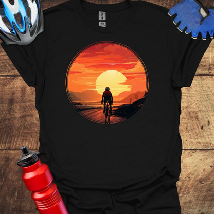 Riding Into The Sunset - Cycling Art T-Shirt