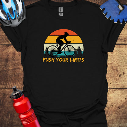 Push Your Limits Cycling Sunset Art T-Shirt