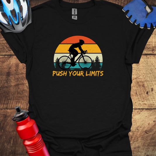 Push Your Limits Cycling Sunset Art T-Shirt