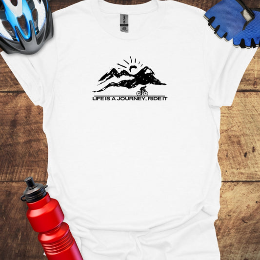 Life Is A Journey, Ride It -  Cycling T-Shirt (Dark Version)