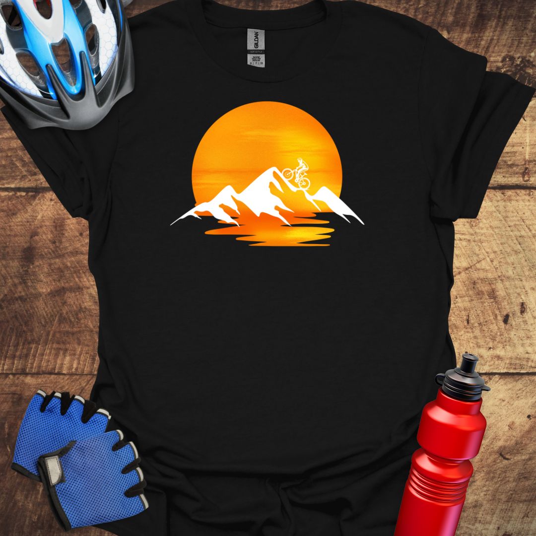 Mountain Biking Sunset Cycling T-Shirt