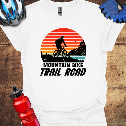 Mountain Bike Trail Road Grunge Style Art T-Shirt