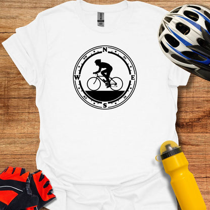 Cyclist in Compass - Cycling T-Shirt