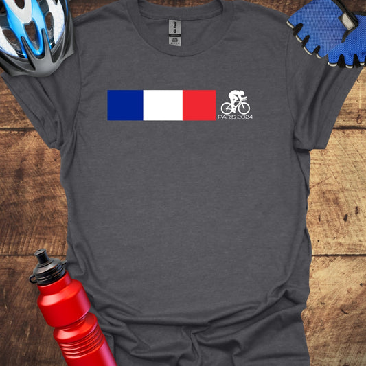 TriColour Paris 2024 Olympics Cycling Art T-Shirt