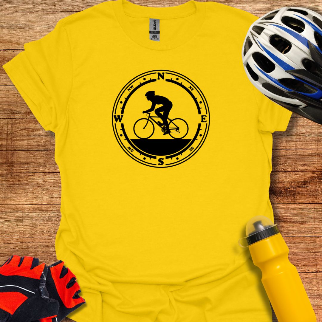 Cyclist in Compass - Cycling T-Shirt