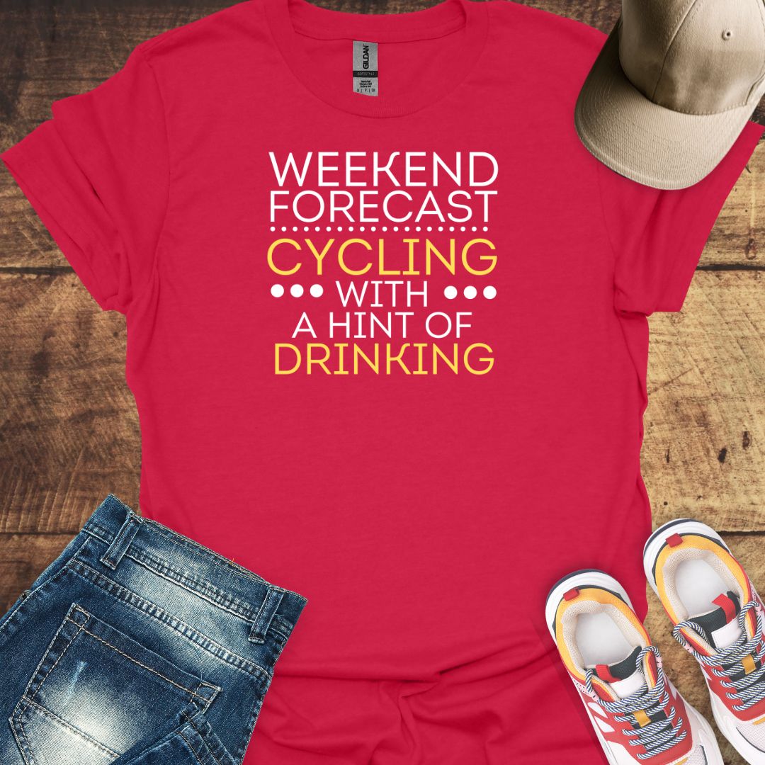 Weekend Forecast - Funny Cycling T-Shirt