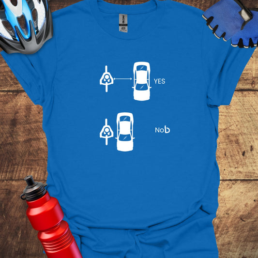 Bike and Car Distance Funny Cycling Art T-Shirt