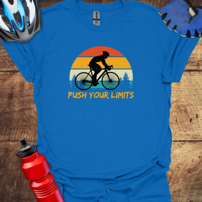 Push Your Limits Cycling Sunset Art T-Shirt