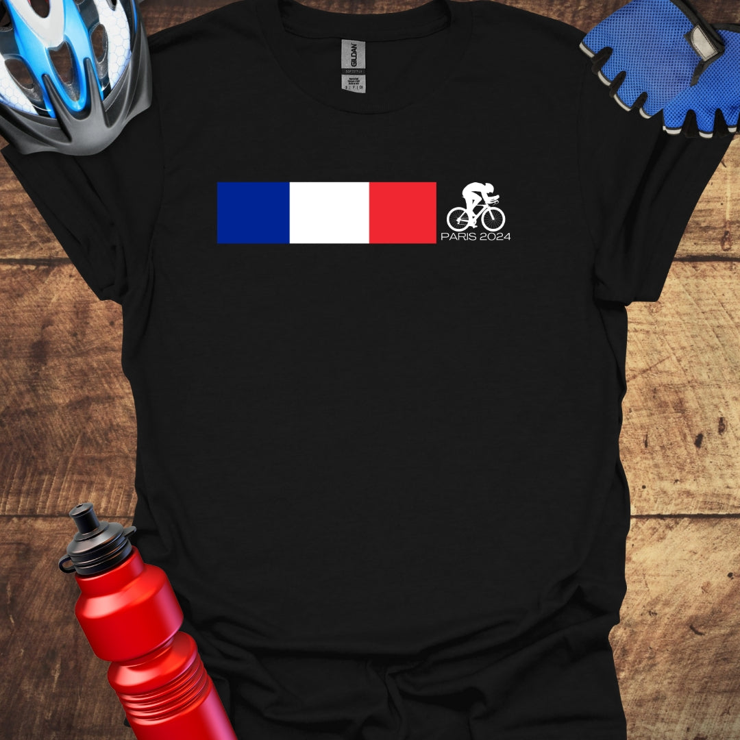 TriColour Paris 2024 Olympics Cycling Art T-Shirt