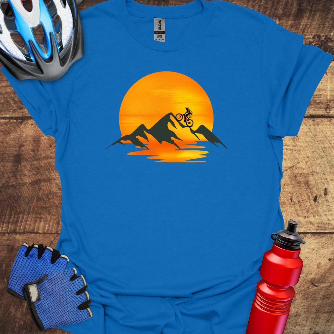 Mountain Biking Sunset Cycling T-Shirt