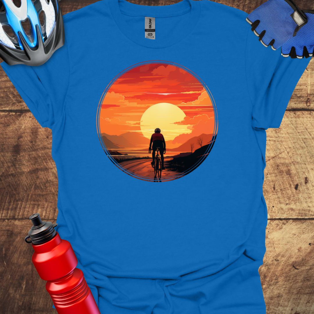 Riding Into The Sunset - Cycling Art T-Shirt