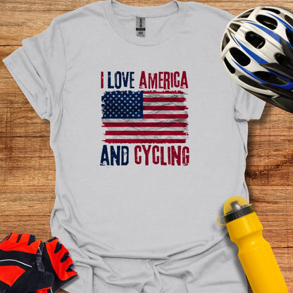 I Love America and Cycling T-Shirt