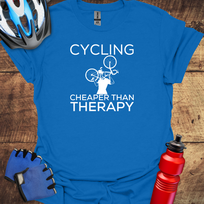 Cycling, Cheaper Than Therapy Cycling T-Shirt