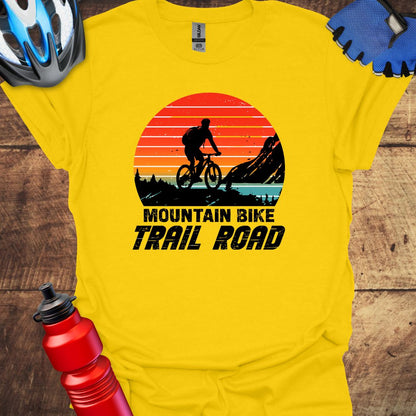 Mountain Bike Trail Road Grunge Style Art T-Shirt