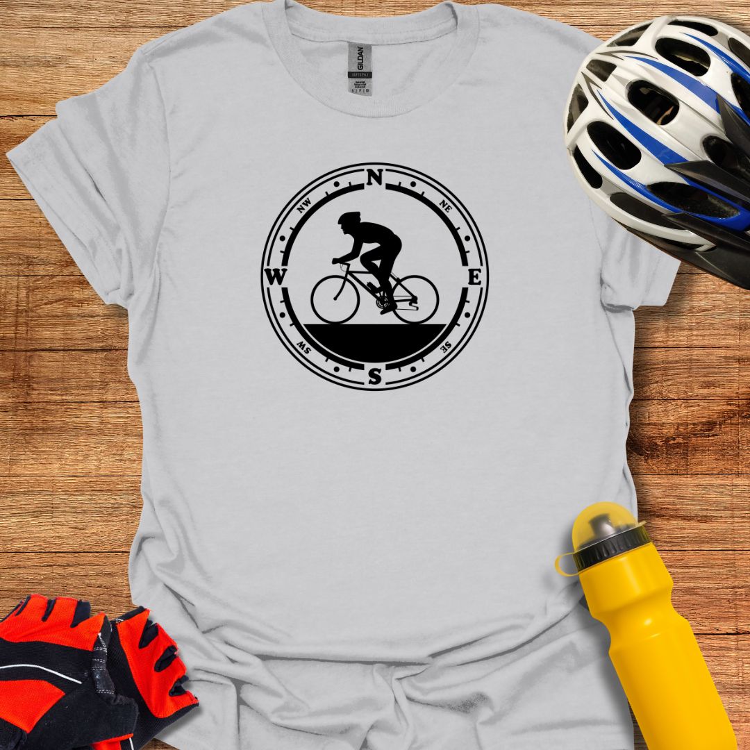 Cyclist in Compass - Cycling T-Shirt