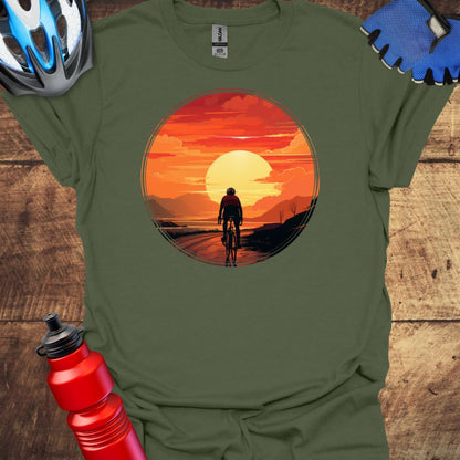 Riding Into The Sunset - Cycling Art T-Shirt