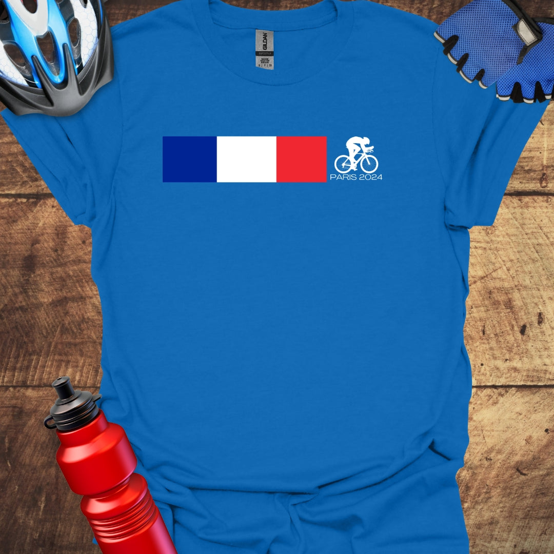 TriColour Paris 2024 Olympics Cycling Art T-Shirt