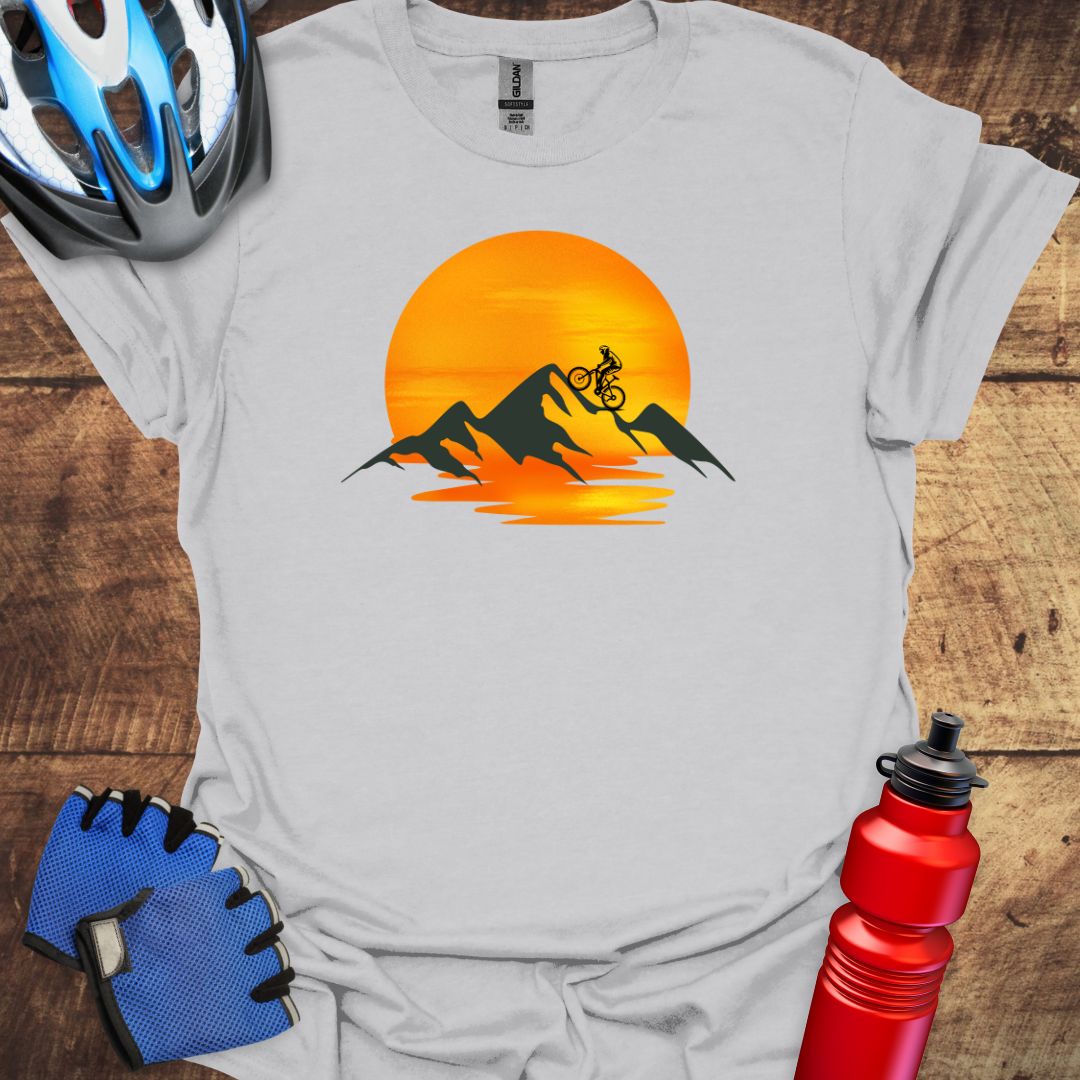 Mountain Biking Sunset Cycling T-Shirt