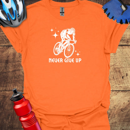 Never Give Up - Motivational Cycling T-Shirt