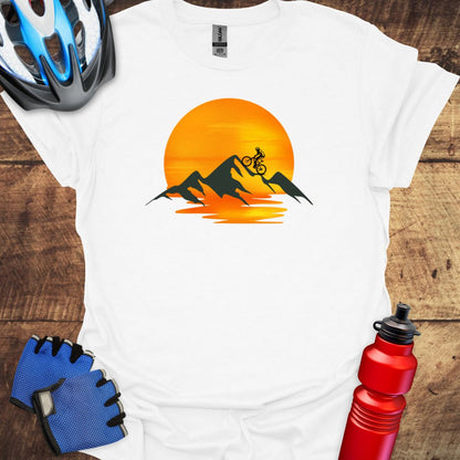 Mountain Biking Sunset Cycling T-Shirt